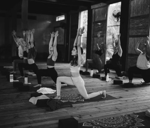 Yoga class in session